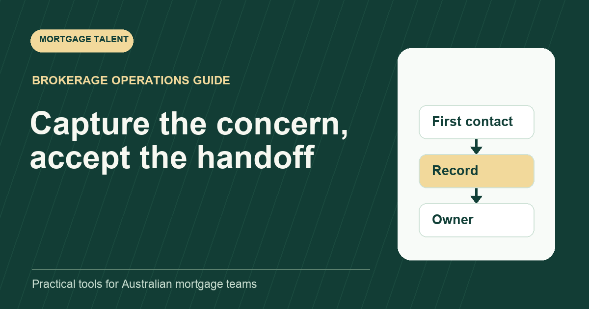 Illustrative complaint-intake diagram showing first contact, accurate record and complaints-owner handoff.