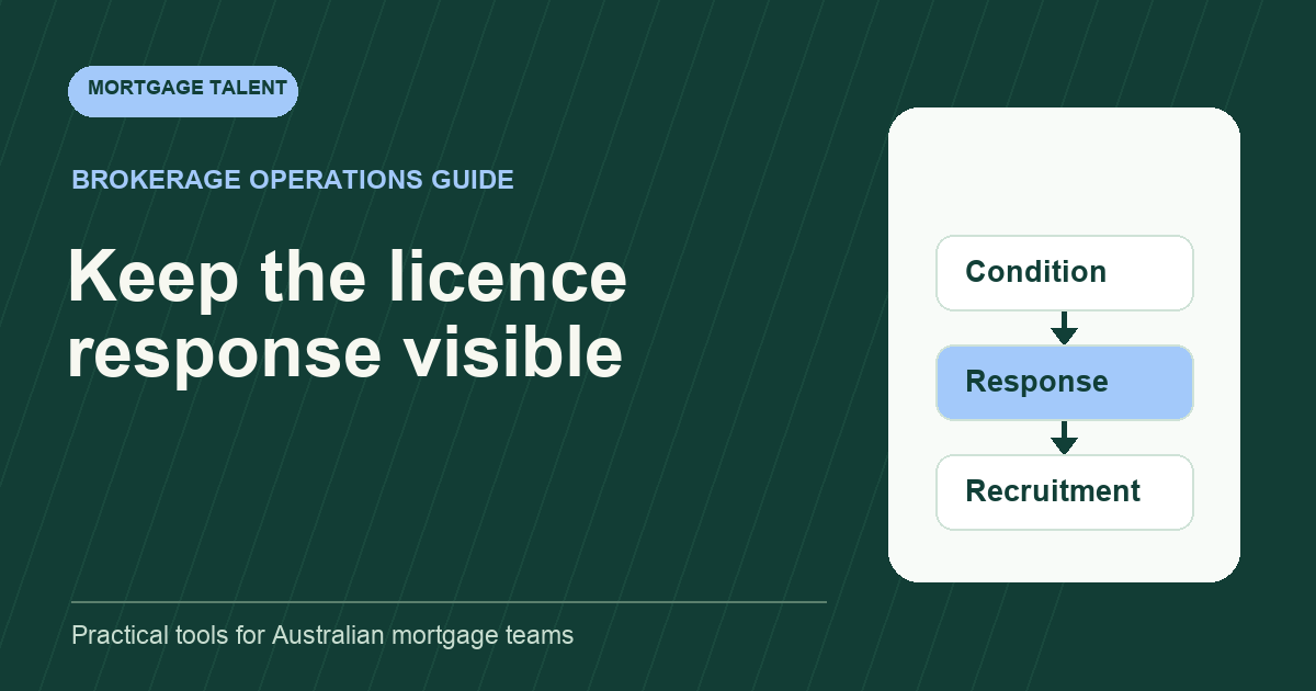 Key-person departure support: keep the licence condition, response evidence and replacement hire as separate workstreams.