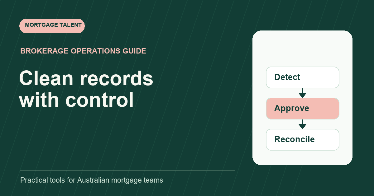 Clean records with control: diagram connecting Detect, Approve, Reconcile.