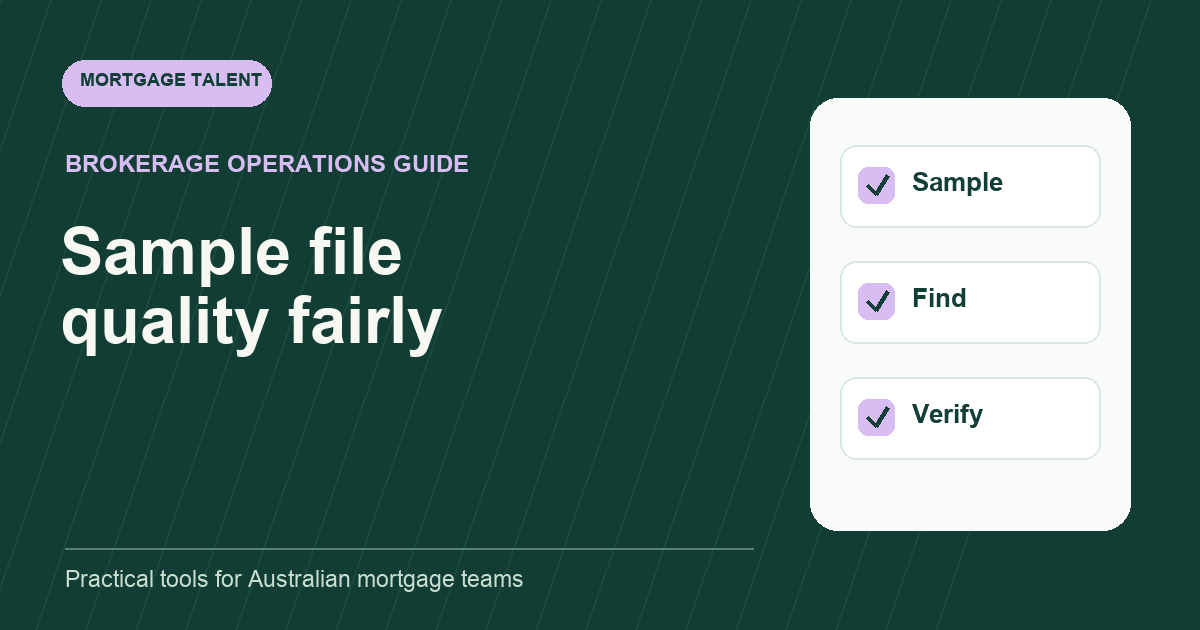 Mortgage support quality assurance sample moving from evidence review to finding, cause and corrective action