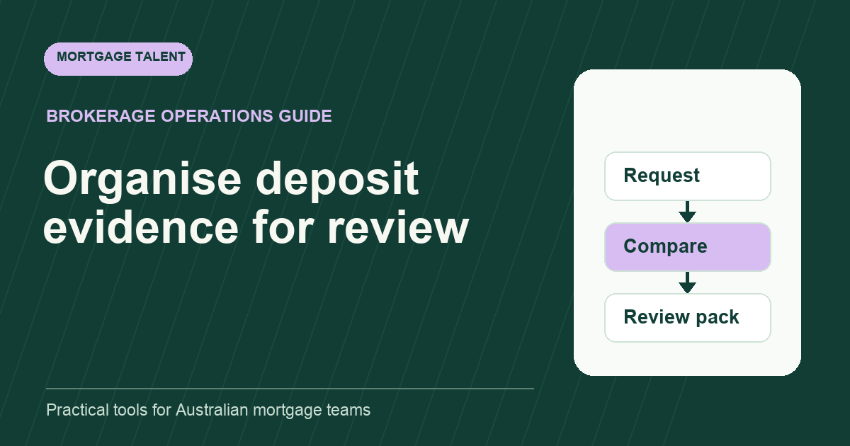 Illustrative gifted-deposit evidence diagram showing approved request, source comparison and review pack.