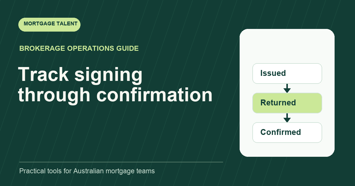 Illustrative loan document signing diagram showing issued documents, returned documents and confirmation.