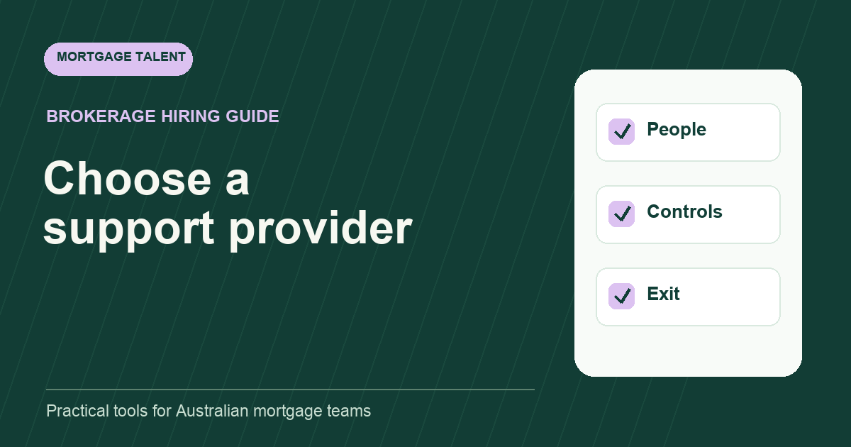 Graphic headed Choose a support provider, with People, Controls and Exit checks
