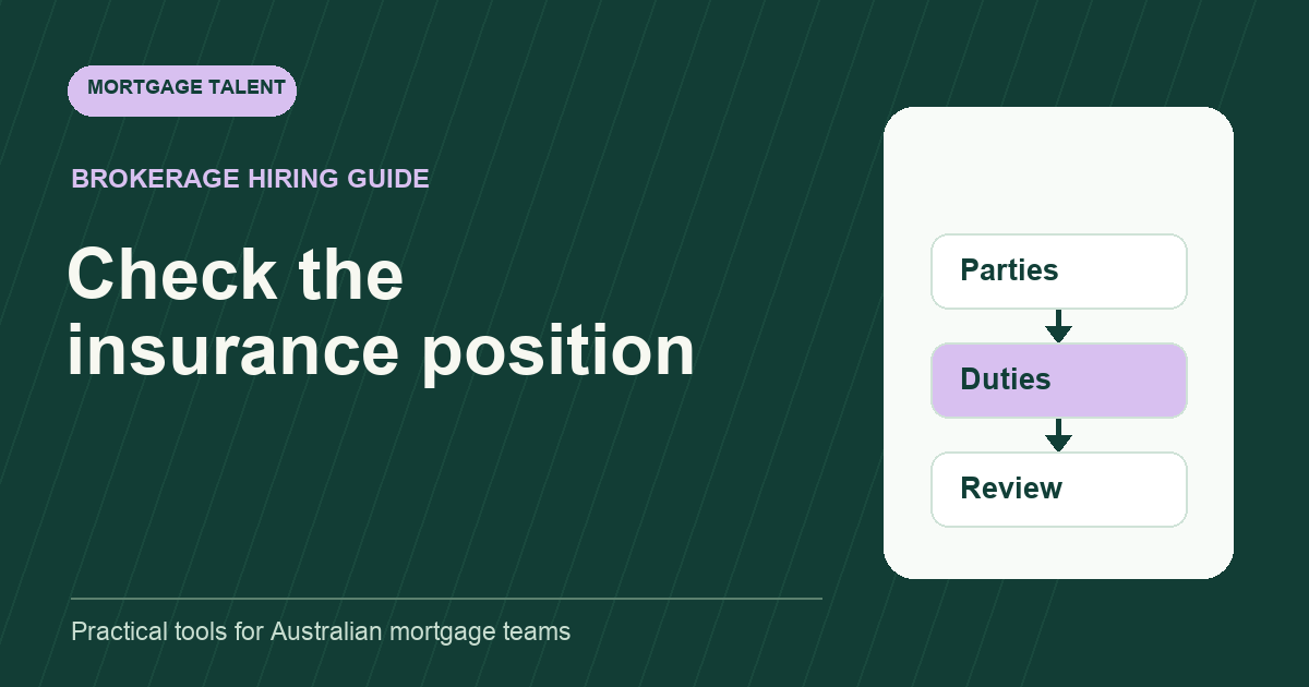 Insurance scoping diagram showing parties, duties and review.