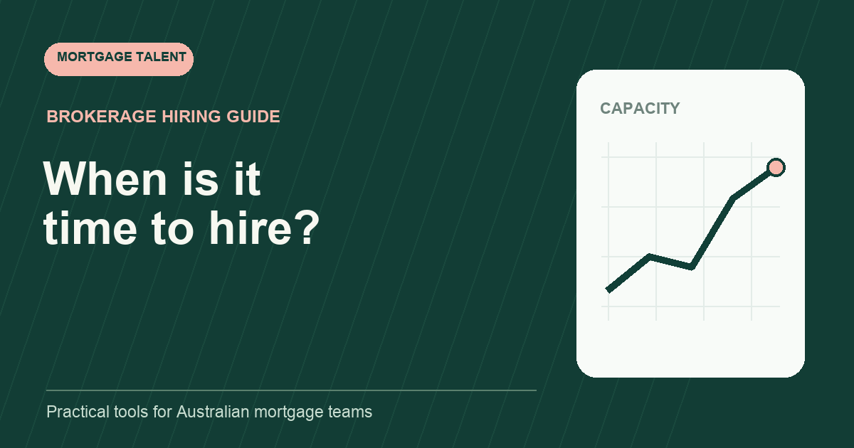 Graphic headed When is it time to hire, with a rising capacity line chart